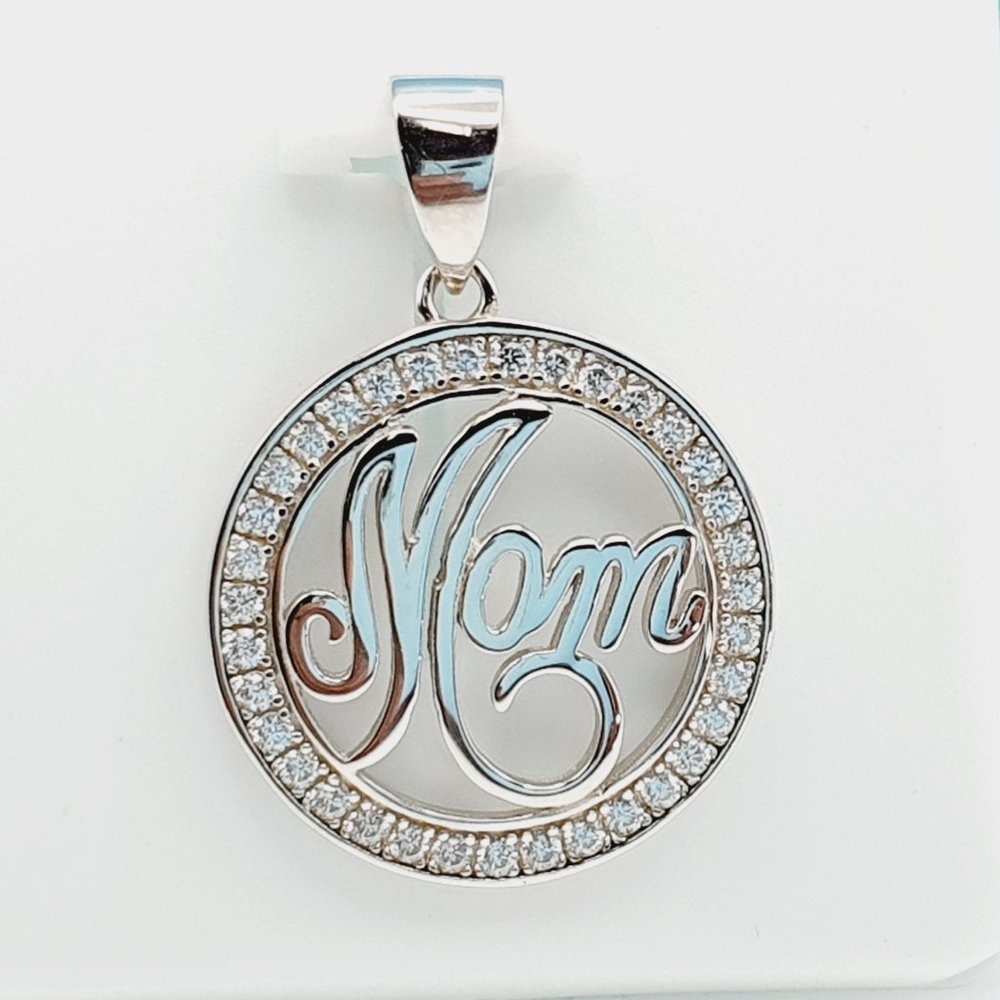 "925 Sterling Silver CZ Beautiful Mom Pendant for Women, 1USPAR4082 - Picture 6 of 7